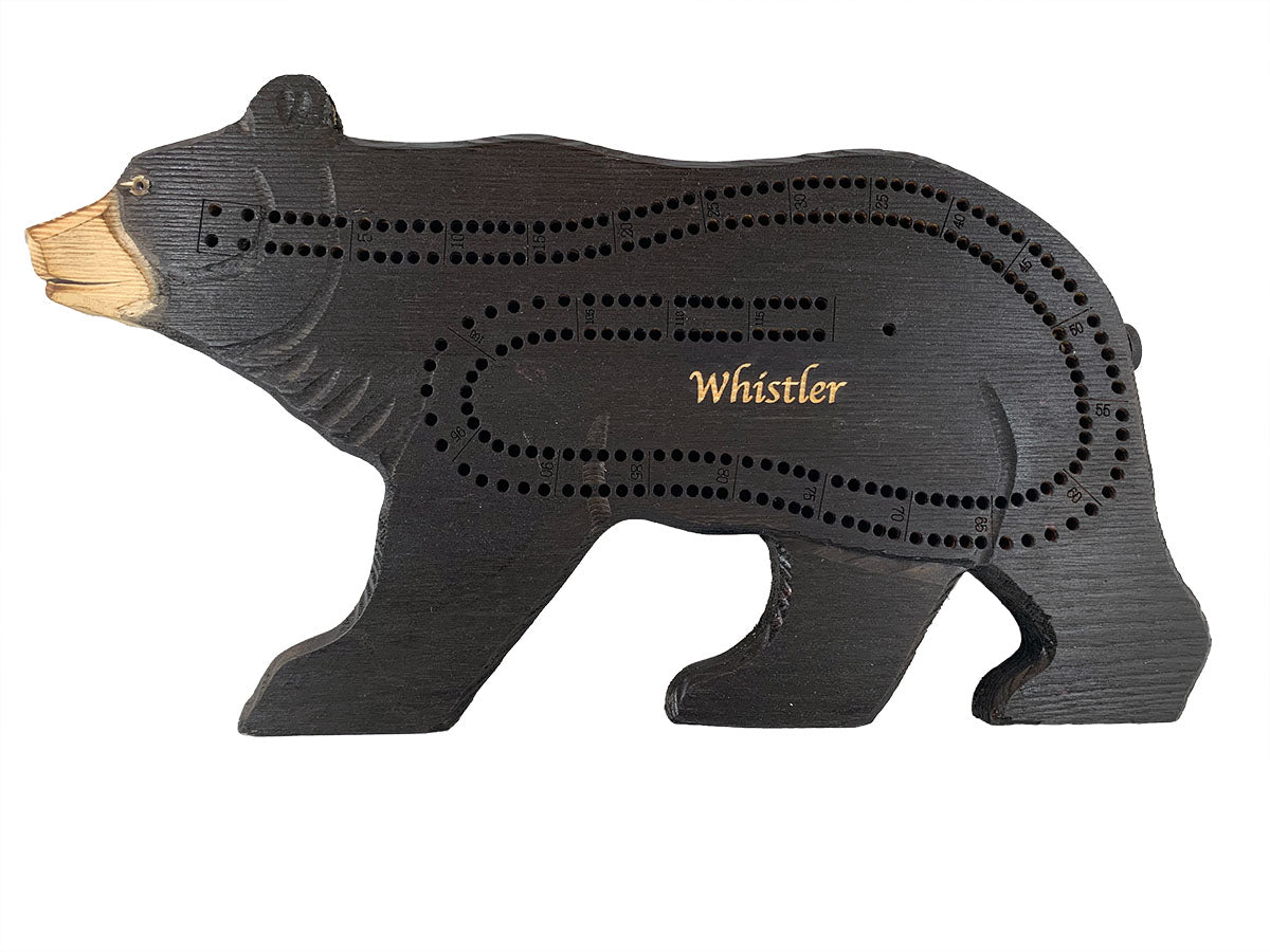 Black online bear cribbage board